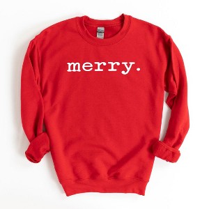 Simply Sage Market Women's Graphic Sweatshirt Merry Typewriter - 1 of 2