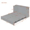 Full/Queen Size Murphy Bed Wall Bed with Drawers, Outlets and USB Ports, Pulley Structure Design, White/Gray-ModernLuxe - 3 of 4