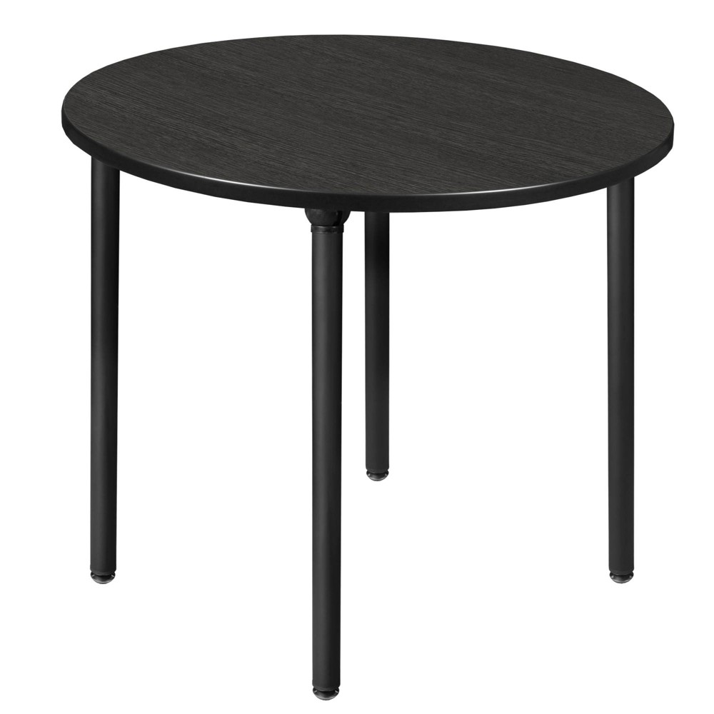 Photos - Dining Table 42" Medium Kee Round Breakroom Table with Folding Legs Ash Gray/Black - Re