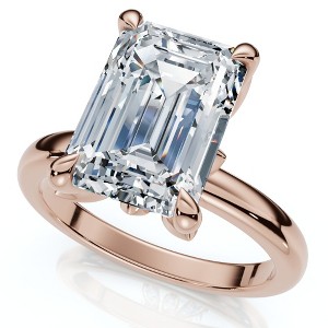 Pompeii3 2.05Ct Emerald Cut Certified Diamond Hidden Petal Engagement Ring Gold Lab Created - 1 of 4
