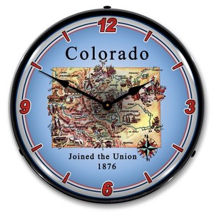Collectable Sign & Clock | State of Colorado LED Wall Clock Retro/Vintage, Lighted - 1 of 3