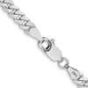 Black Bow Jewelry 4mm 14K White Gold Solid Flat Beveled Curb Chain Bracelet - 3 of 4