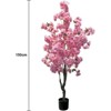 5/6ft Tall Cherry Blossom Artificial Tree,Aritifical Pink Flower Tree with Plastic Nursery Pot,Artificial Plants for Home Office Indoor Decor - 2 of 4