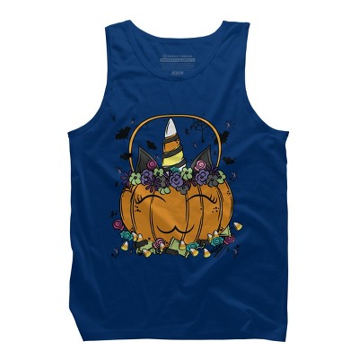 Men's Design By Humans Halloween Unicorn By Desdymona Tank Top
