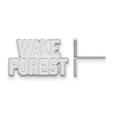 Black Bow Jewelry 14k White Gold Wake Forest Demon Deacons NCAA Post Earrings