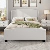 Merax Wingback Linen Upholstered Platform Bed - 2 of 4