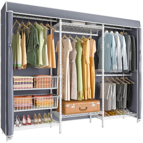 Portable Clothes Closet Wardrobe Organizer 60 Extra-Wide Storage