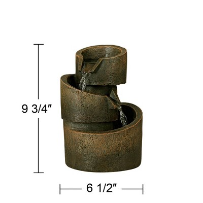 Bronze Faux Stone 3-Tier Tabletop Water Fountain