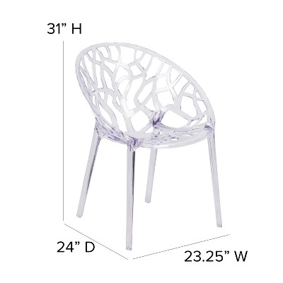 Elegant Transparent Cut-Out Design Stacking Accent Chair