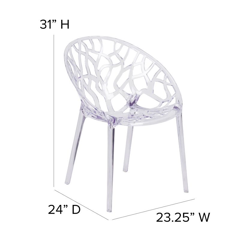 Emma and Oliver Transparent Artistic Oval Shaped Stacking Side Chair, 3 of 11