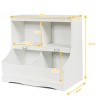 Costway Children's Multi-Functional Bookcase Toy Storage Bin Kids Floor Cabinet GreyWhite - image 3 of 4