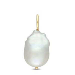 EVERLY JEWELRY | 18K Gold Micron Plated Silver 13-14mm Baroque Cultured Freshwater Pearl Pendant (NO CHAIN) - 1 of 4