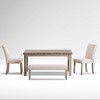 4-Pieces Rustic Rectangular Wood Grain Top Dining Table with Chair and Bench Set for Farmhouse Kitchen 4 Seats - 2 of 4