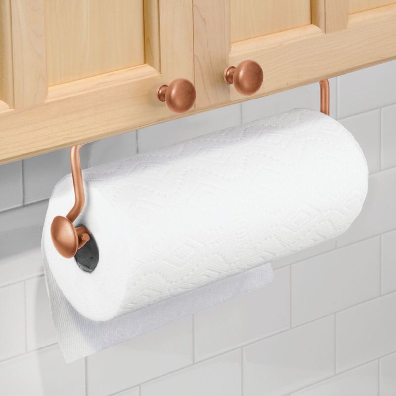 mDesign Wall Mount / Under Cabinet Paper Towel Holder, 2 Pieces, 2 of 8