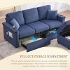 Accent Sofa Couch Modern Style with Storage Ottoman, USB Ports & Cup Holders for Living Room, 76.38"W - 3irtyhousy - 2 of 4