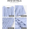Women's 2025 Summer Casual Midi & Maxi Dress - Lightweight V-Neck Boho Beach Dress with Elastic Waist & Pockets Light Blue - 4 of 4