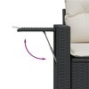 vidaXL 7 Piece Patio Sofa Set with Cushions - Black and Cream With Table - 3 of 4