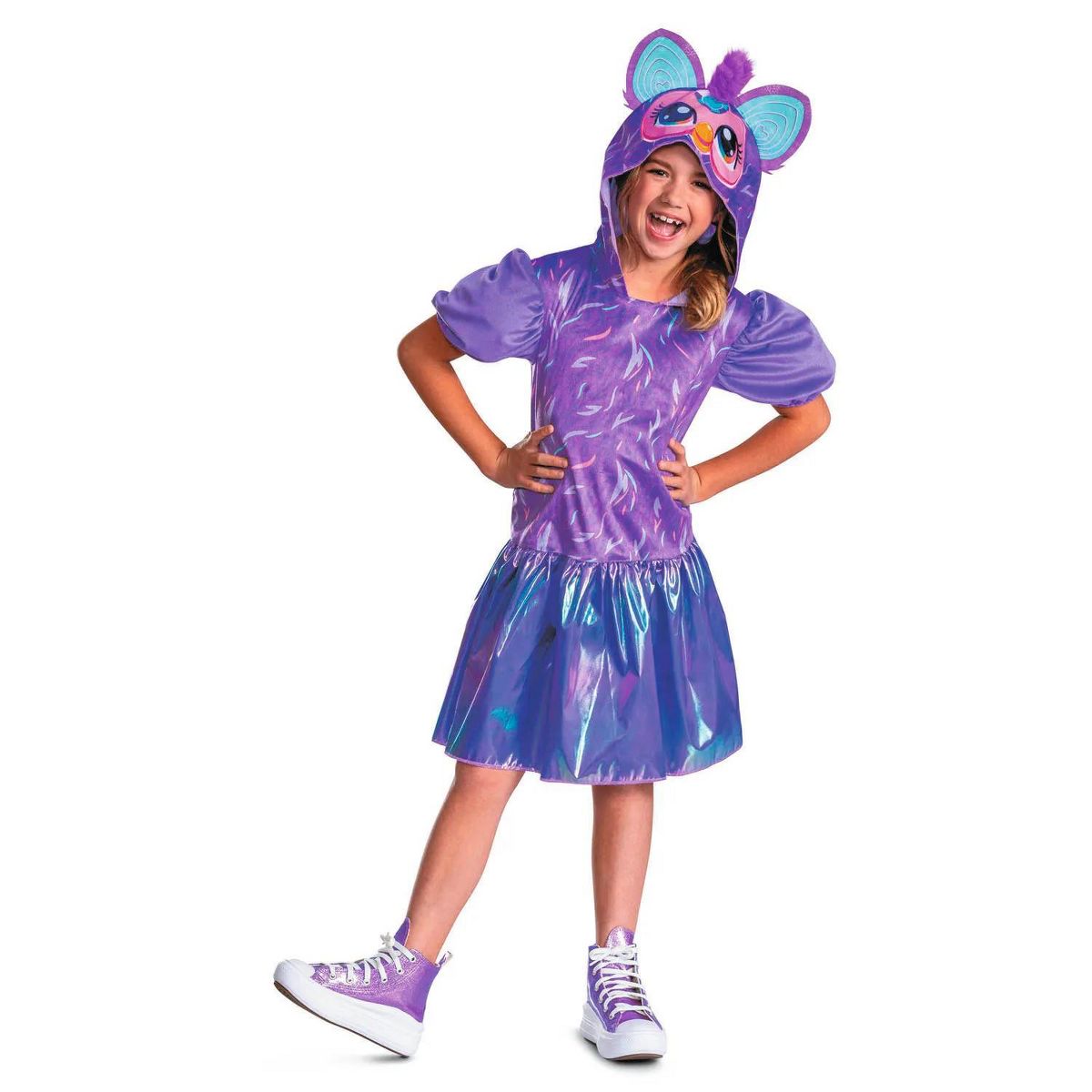 Kids Furby™ Purple Hooded Dress Costume