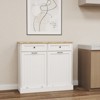 Vynxaria Two Drawers and Two-Compartment Tilt-Out Trash Cabinet Kitchen Trash Cabinet-White - 4 of 4