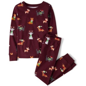 The Children's Place Kids Matching Family Christmas Long Sleeve Holiday Dog Snug Fit Cotton Pajamas - 1 of 4