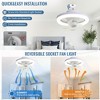 Socket Fan Light Small Ceiling Fan with Light and Remote 360° Rotating LED Ceiling with 3 Wind Speeds - 2 of 4