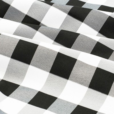 Black and White Gingham Rectangular Polyester Tablecloth