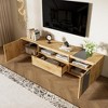 VYNXARIA 70in Modern TV Stand with 3 Cabinets&Drawer, Entertainment Center for TVs up to 80in,Color Matching Television Console,Gray - 3 of 4