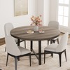 Industrial Farmhouse 47" Round Dining Table,Wooden Top with Rustic Finish, Seats 4-6 Comfortably for Kitchen & Dining Room - 2 of 4