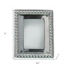 HomeRoots 3.5" x 5" Silver Beaded Distresses Stainless Steel Tabletop Picture Frame with Mat - 3 of 4