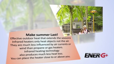 Silver Infrared Electric Hanging Outdoor Heater with LED & Remote