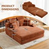 Dolonm 66.5" Chaise Lounge Chair indoor, Deep Seated Armchair Lounge Chair Compressed Sofa, Convertible Floor Bed,With Cup Holder and Side Pockets - 2 of 4
