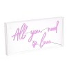 23.6" x 11.7" All You Need is Love Contemporary Glam Acrylic Box USB Operated LED Neon Light Pink - JONATHAN Y - 2 of 4