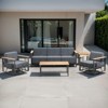 Belord Metal Outdoor Furniture Set with Swivel Chairs, 5PCS Patio Furniture Set with 6" Thick Cushions Swivel Chair and 10" Thick Cushions Couch - 3 of 4