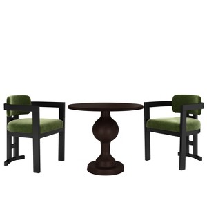 Christopher Knight Home Jace 3 Pieces Rubberwood and Aluminum Upholstered Dining Set - 1 of 4