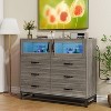 8 Drawer Dresser for Bedroom with 2-Door Cabinet, LED Lights, Charging Station, Tall Storage Organizer Chest for Living Room/Hallway/Entryway - 3 of 4