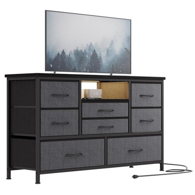 Homhougo TV Stand for TVs up to 55" Dark Grey