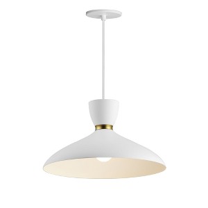 Maxim Lighting Carillon 1 - Light Pendant in  White/Satin Brass - 1 of 1