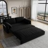 63.8" Queen Size Pull Out Couch 3-In-1 Convertible Sleeper Sofa Bed With Side Storage,Multi-Functional Velvet Loveseat Bed For Apartment-Cuddlewood - 3 of 4