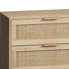 PAGED Rattan Dresser with 6 Drawers, Storage Cabinet with Metal Handle and Wood Legs, Dresser for Bedroom - 3 of 4