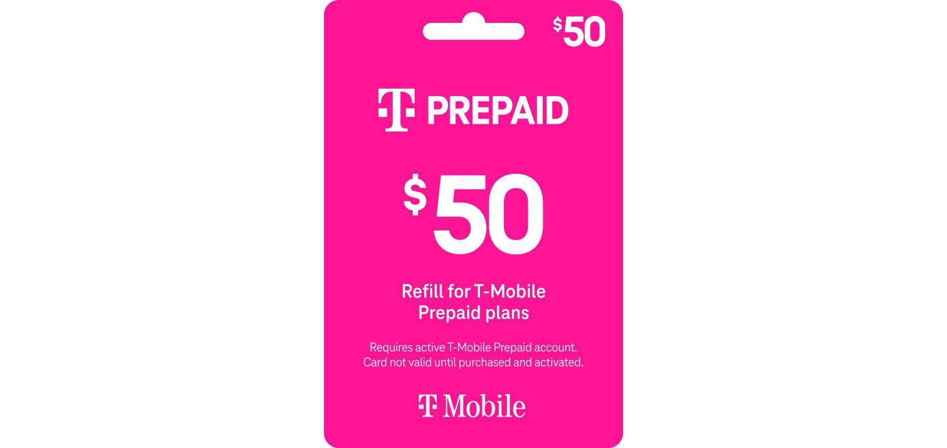 T-Mobile $50 Prepaid Refill Card (Email Delivery)