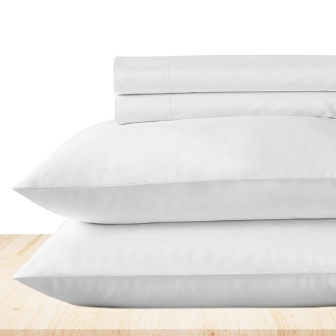 King 1200 Thread Count Cotton Rich Sateen Sheet Set White - Color Sense :  Target