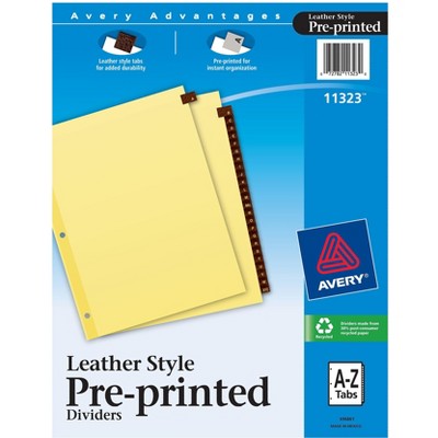 Avery Preprinted A-Z Leather Dividers 25-Tab Red (11323) 820185