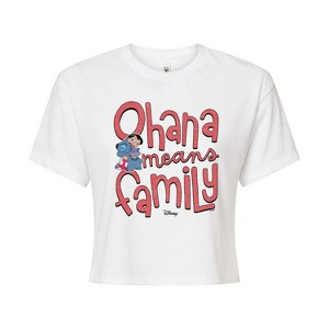Women's - Lilo and Stitch - Ohana Means Family Cropped Graphic T-Shirt - 1 of 4
