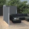 Gray Retractable Side Awning Anthracite 47.2"x236.2" - 2 of 4