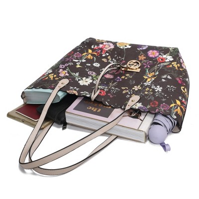 MKF Collection Floral Tote Reversible Bag with Crossbody Pouch, Danielle 2-Piece Set – MKF Collection K – Coffee Beige — фото 7
