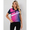 Womens Polo Shirts Short Sleeve Summer Printed Tops 2023 Lightweight Athletic Golf Tennis Shirts - image 4 of 4