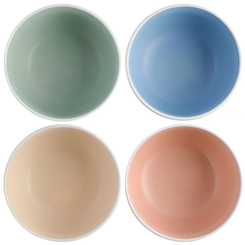 Spice by Tia Mowry 4 Piece 6 Inch Stoneware Cereal Bowl Set in Matte Assorted Colors, 3 of 6