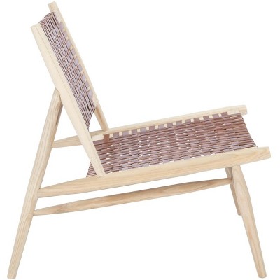 Soleil Cognac Leather & Metal Modern Scandinavian Accent Chair