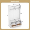 Costway 4-In-1 Hall Tree Entryway Bench with Coat Rack & Flip Drawers 6 Dual-Hook Hangers Black/White/Natural - 3 of 4