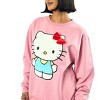 Hello Kitty Big Face Plush Character Women's Pink Crew Neck Long Sleeve Oversized Fleece Sweatshirt - 4 of 4
